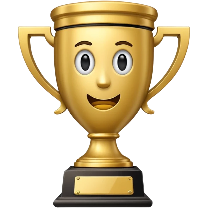 trofeu escrito "PANIC" emoji