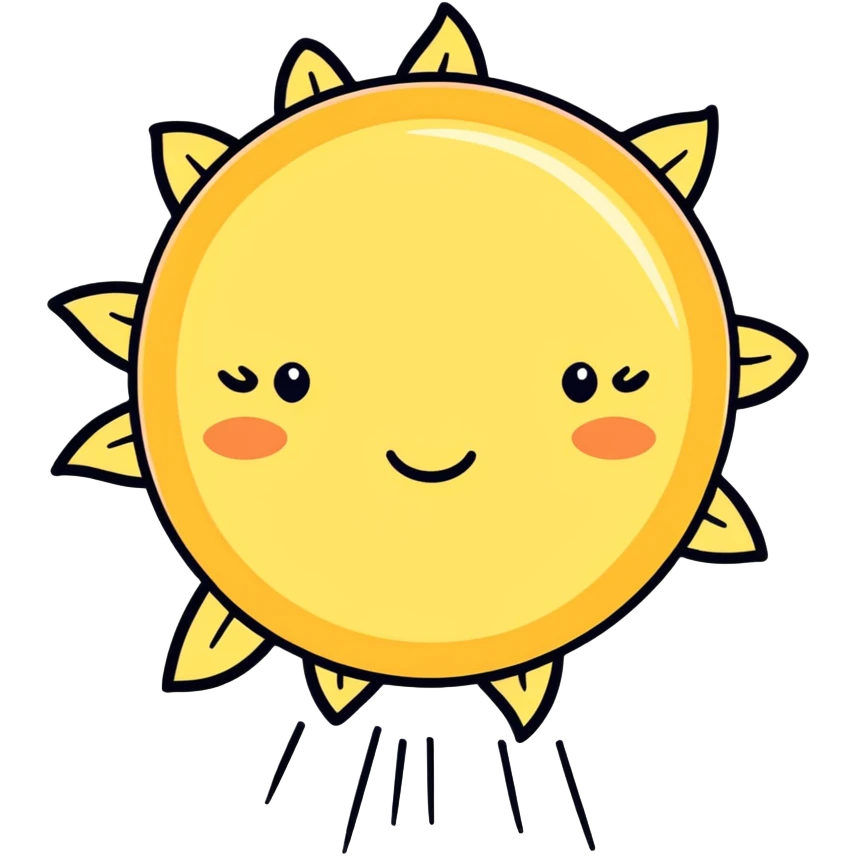 Vintage sweet Sun emoji