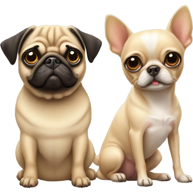 Pug and a chihuahua  emoji