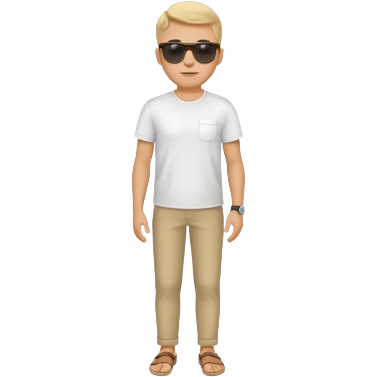 white male model wearing sunglasses full body emoji