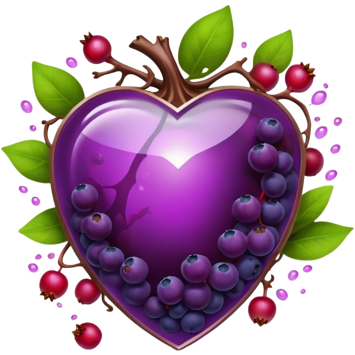Blueberries, pomegranate, purple grapes, dark chocolate, and green tea leaves floating in a bright purple vortex. A glowing shield surrounds cells, dissolving dark shadow particles representing free radicals. The protective light extends throughout the body, showing antioxidants' protective effects. emoji
