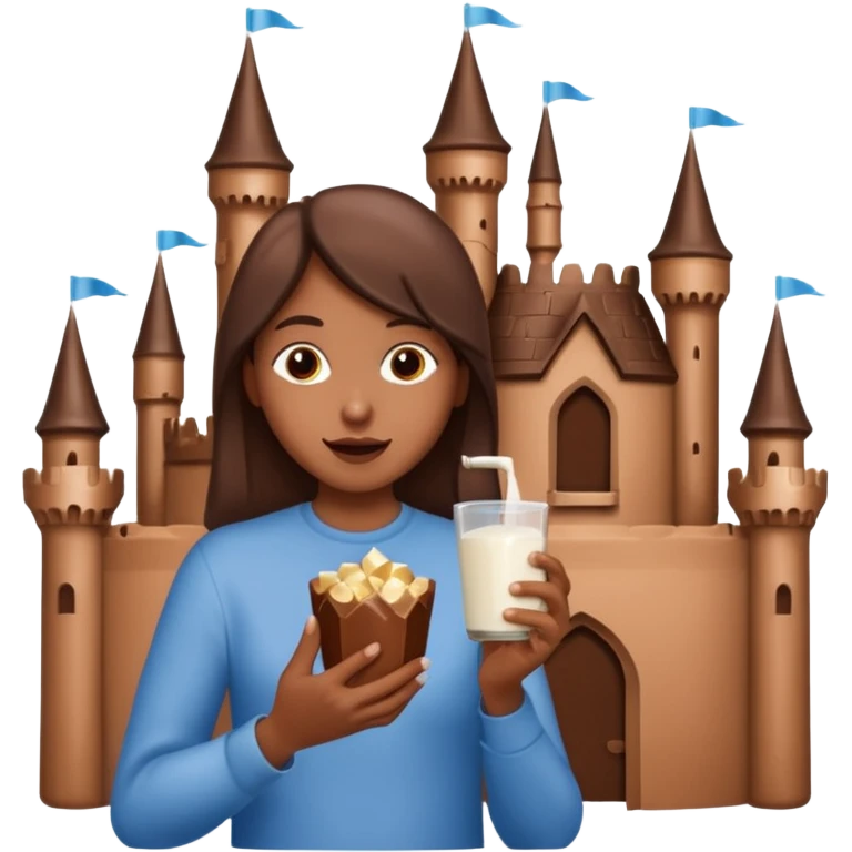 eating chocolate castle emoji