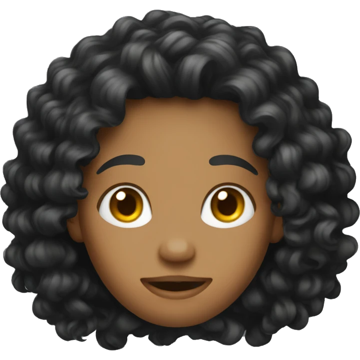 curly black long hair emoji