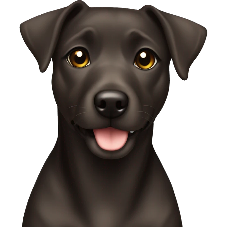 1 dog Black Patterdale Terrier brown eyes  emoji
