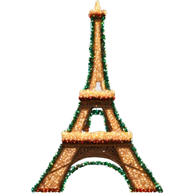 Eiffel tower wrapped in Christmas lights  emoji