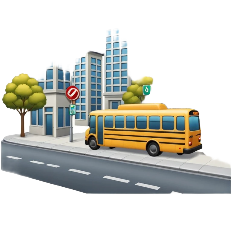 a city street with a bus stop emoji