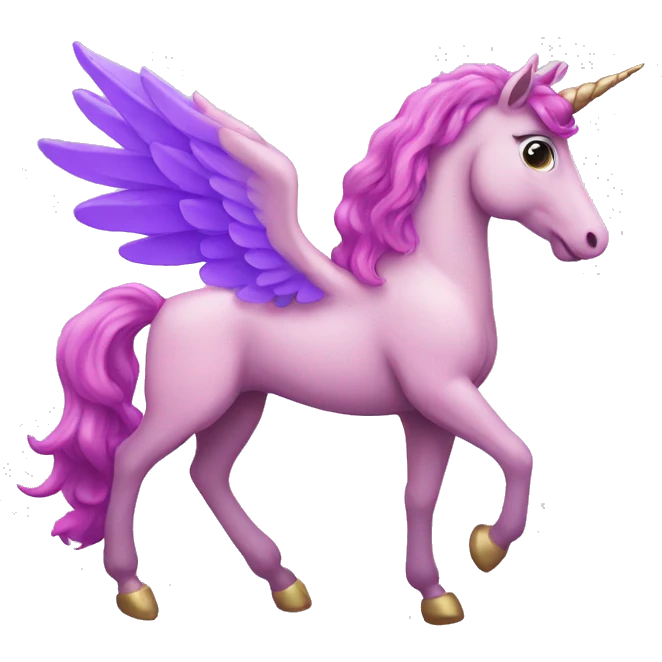 A pink unicorn with purple wings emoji