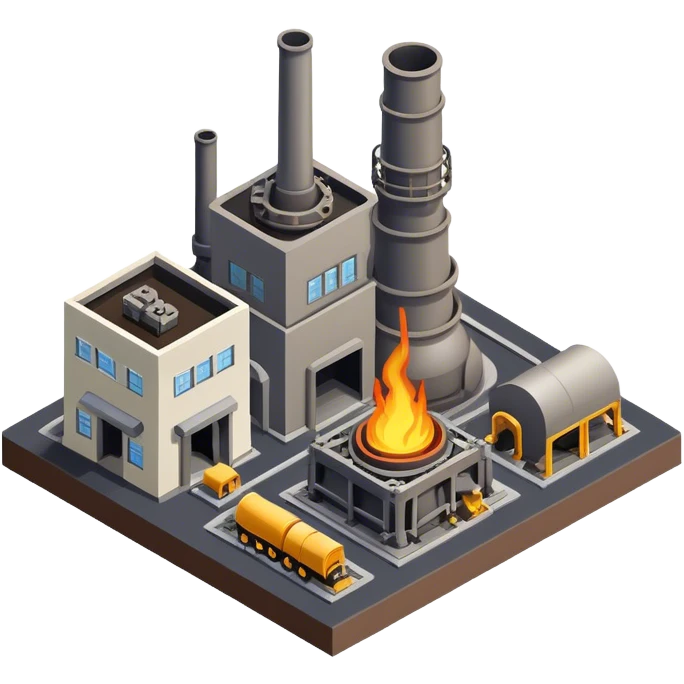 isometric foundry, factory emoji