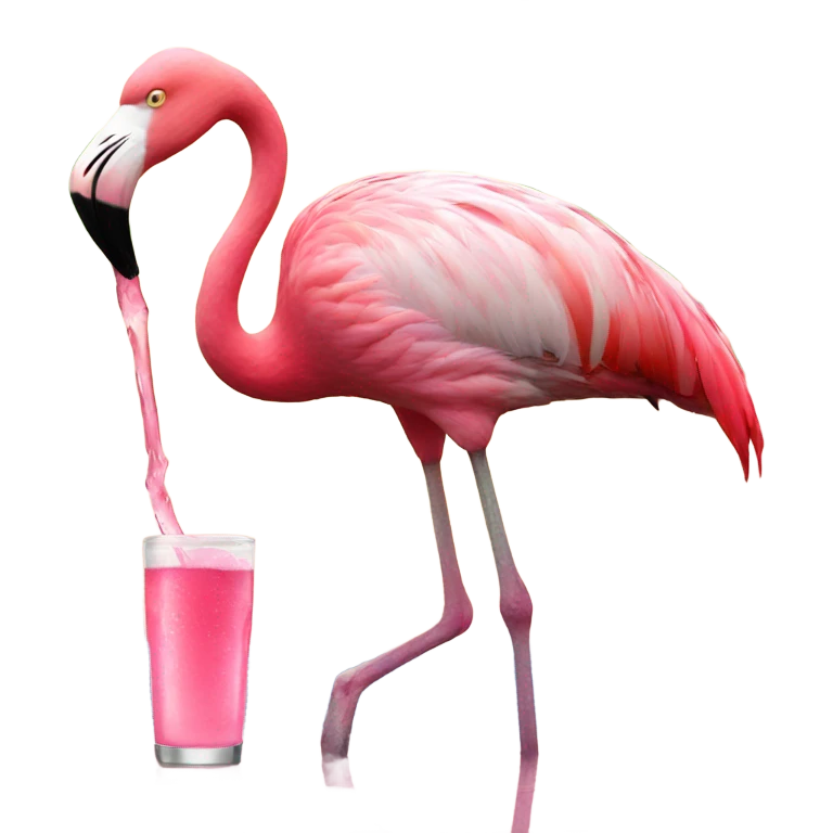 Flamingo drinking  emoji