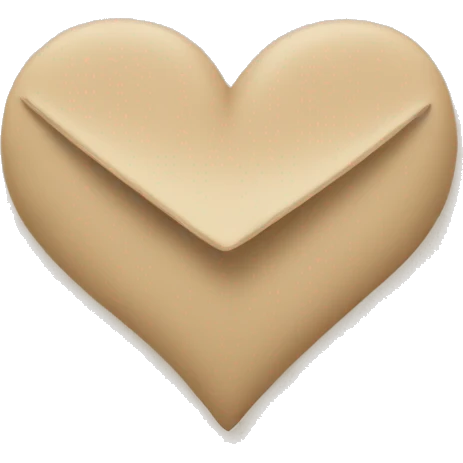 beige letter with beige heart emoji