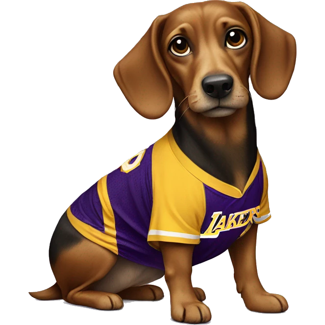 Tekkel dog with lakers jersey emoji