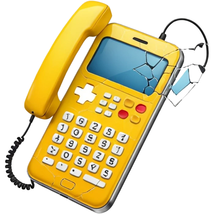 broken yellow phone emoji