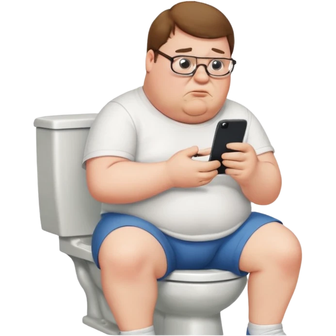 can you do  Peter Griffin sitting on the toilet playing on his phone emoji