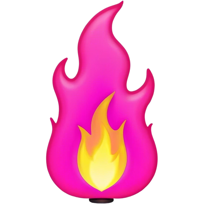 outline pink neon flame emoji