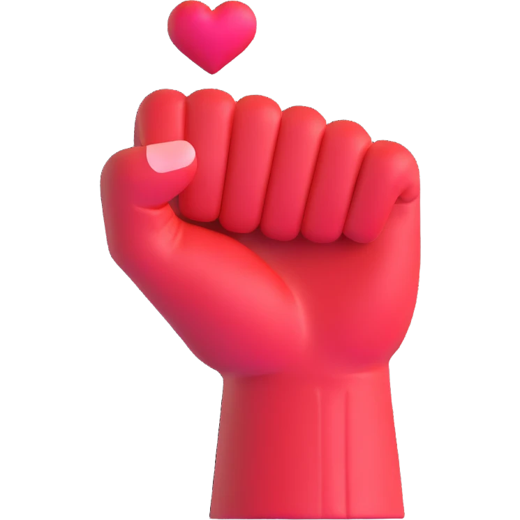 fist icon with a small heart floating above it emoji
