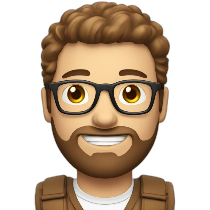 Homme blanc brun avec appareil photo emoji