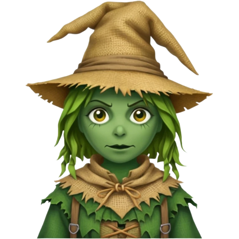 witch Scarecrow on stick emoji