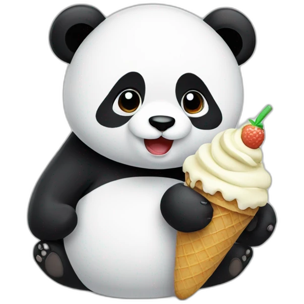 Panda eating ice cream emoji