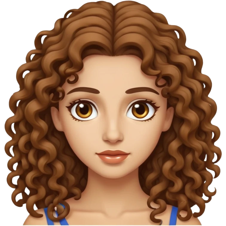 attractive Greek woman with long curly hair and light skin emoji