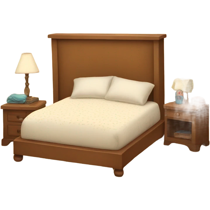 Cute bed with rug on top emoji