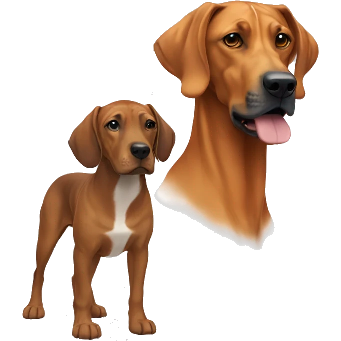 white male with rainbow colored hair alongside a brown rhodesian ridgeback emoji