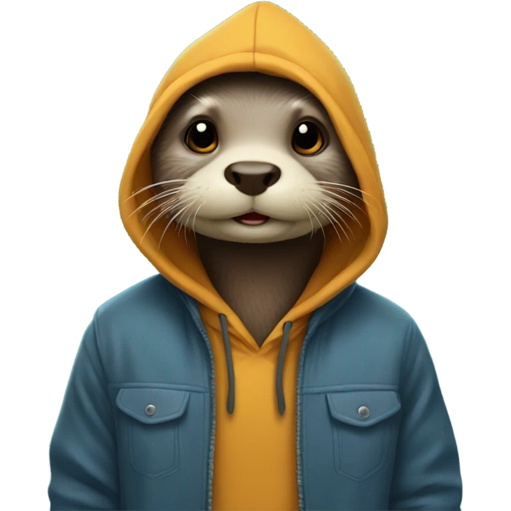 Otter with a hoodie  emoji