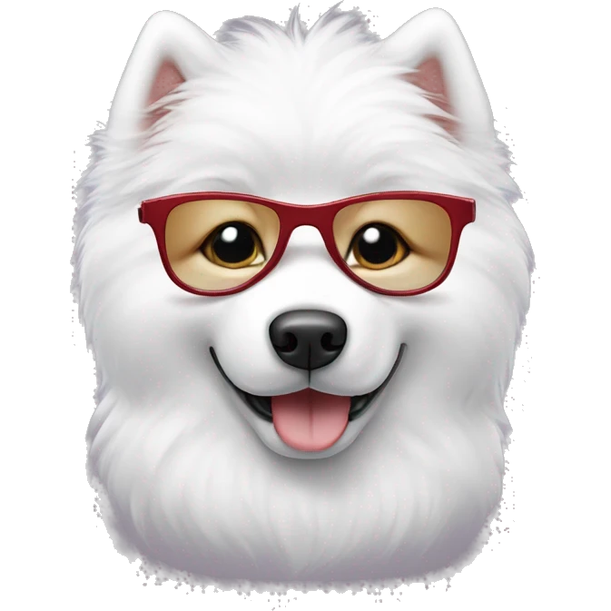Samoyed puppy wearing glasses  emoji