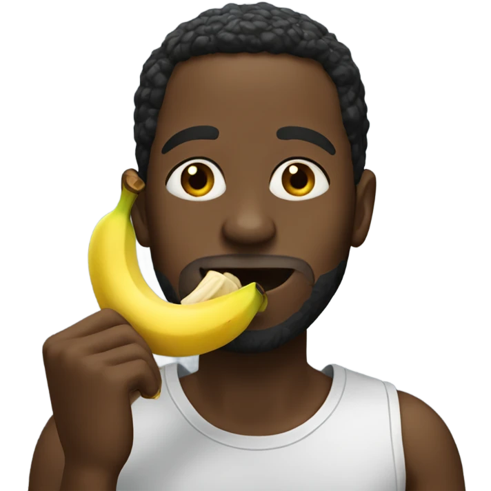 Black man eating banana emoji