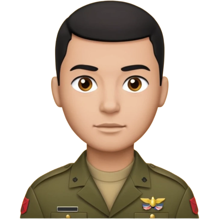 male soldier black hair style emoji