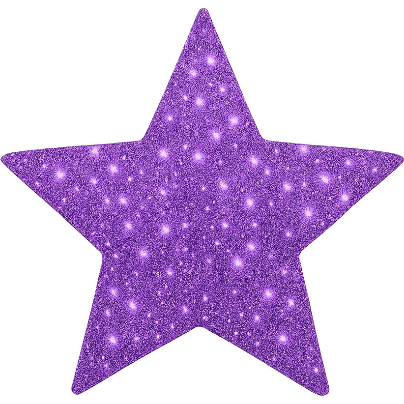 star with a purple glitter effect, no background emoji