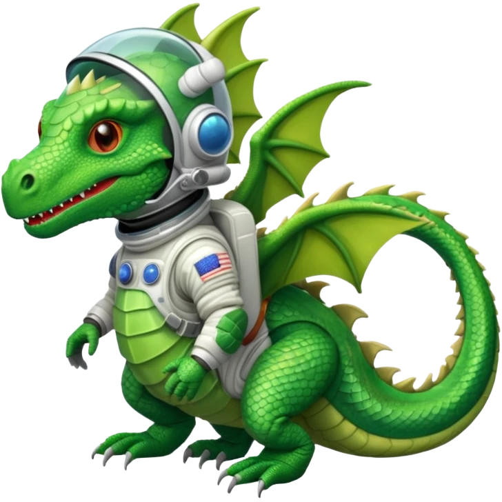 closed helmet astronaut riding dragon emoji