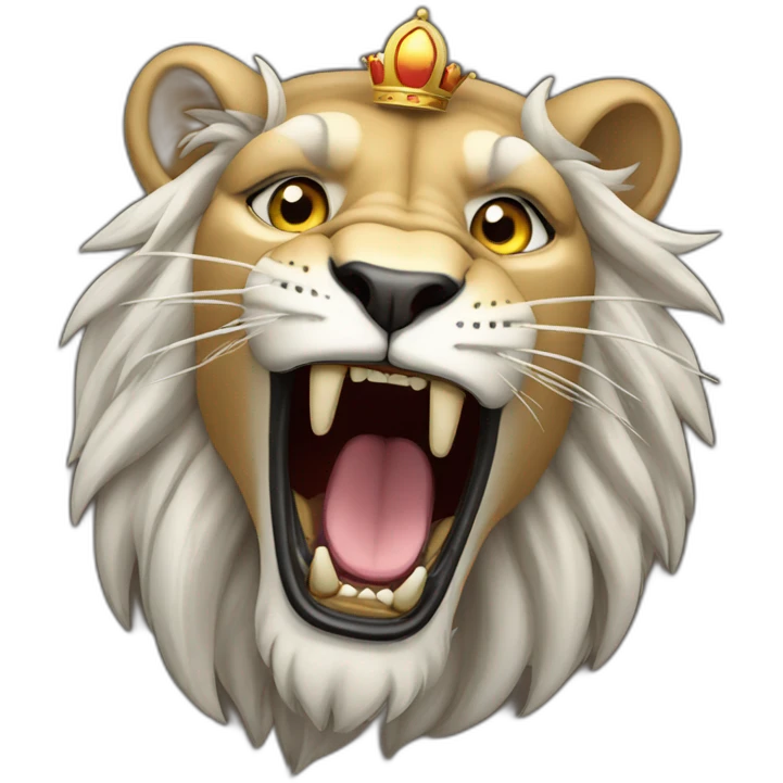 Roaring lion with  crown emoji