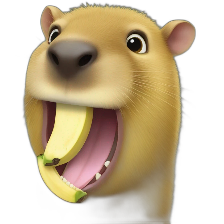 banana in capybara's teeth emoji
