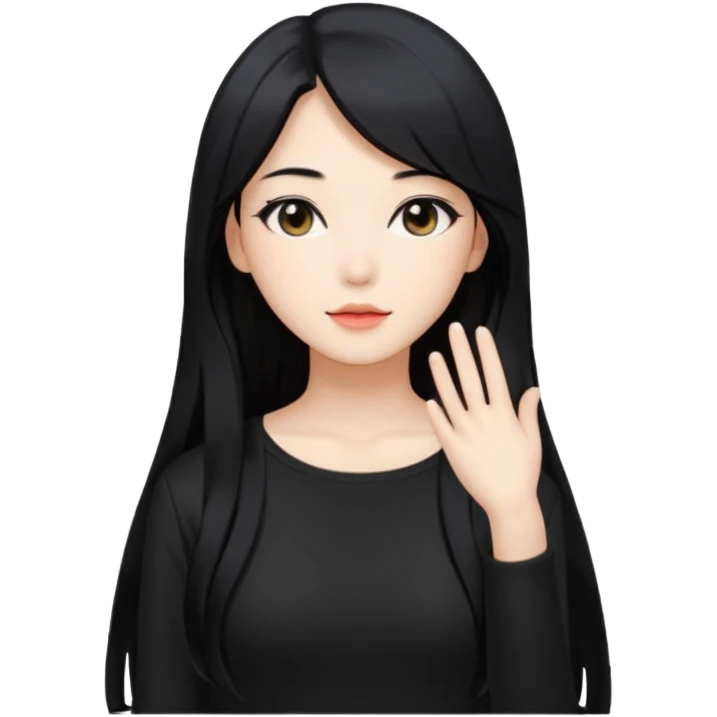 portrait of adult woman, Kpop style emoji