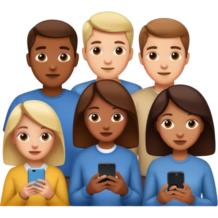 a lot of people on there phones emoji