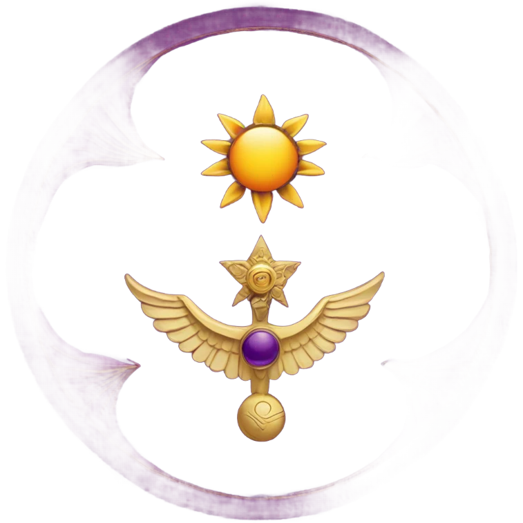 symbol of zoroastrianism on purple background emoji