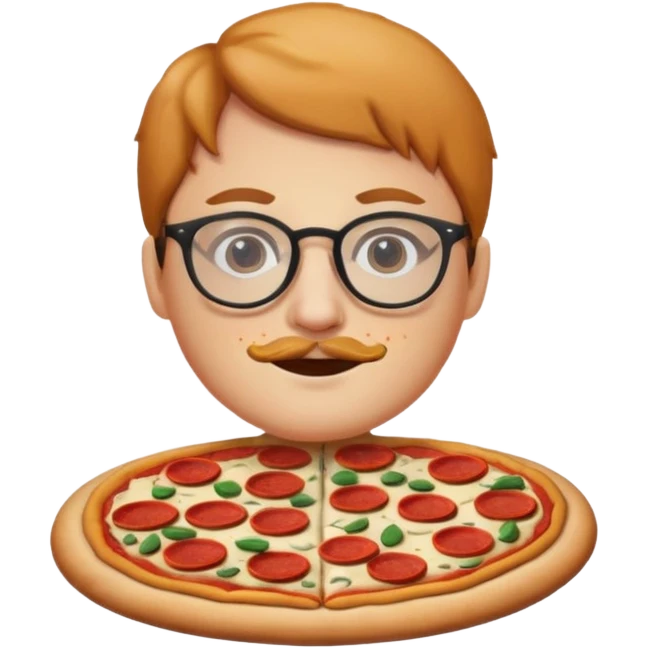 pizza face with glassess emoji
