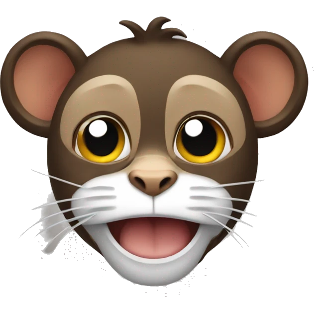 Monkey wearing a cat emoji