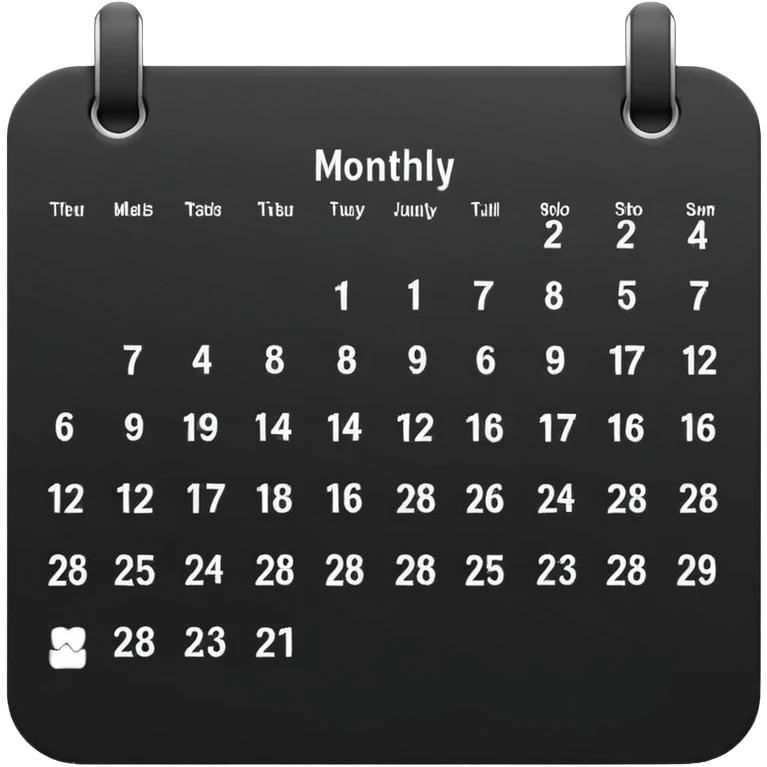 payment schedule — a black matte calendar minimum details emoji