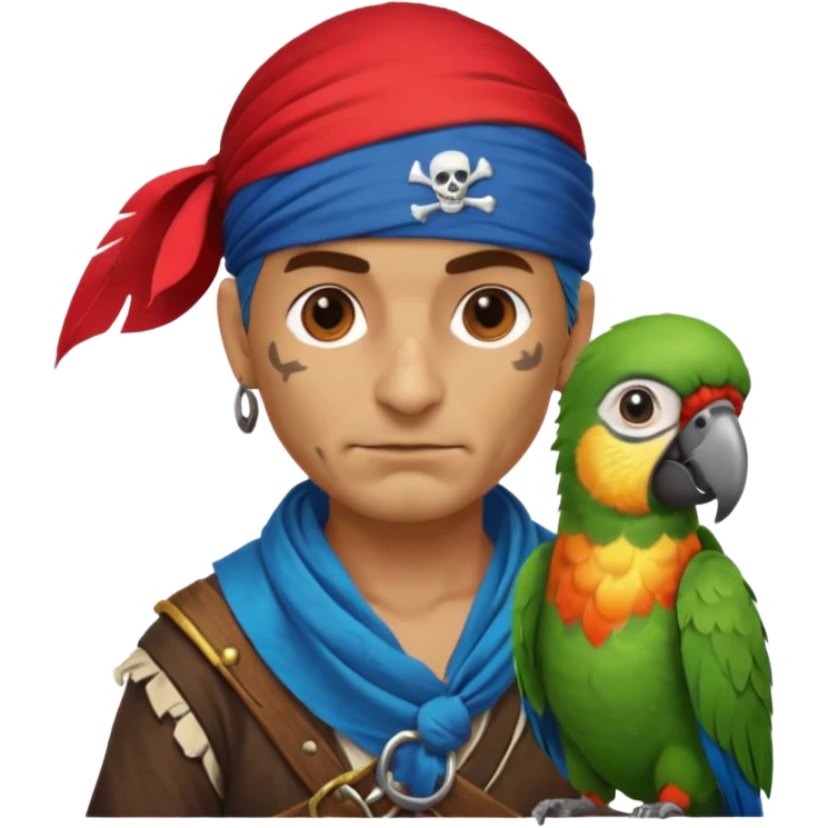 pirate and parrot emoji