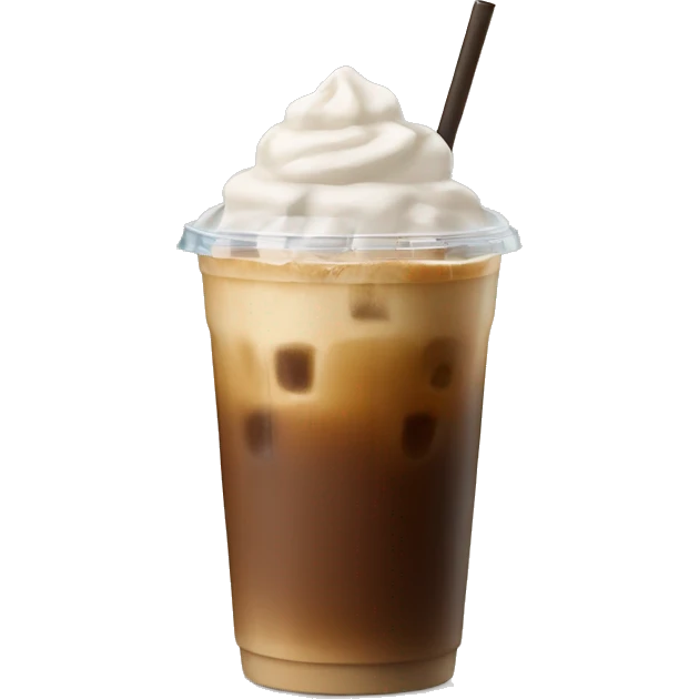 Starbuck ice coffee with ice cubes emoji