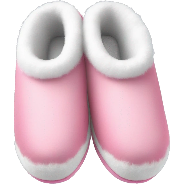 pink slippers with white fuzzy lining  emoji