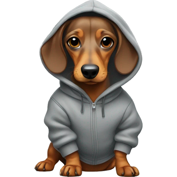 dachshund wearing a hoodie  emoji