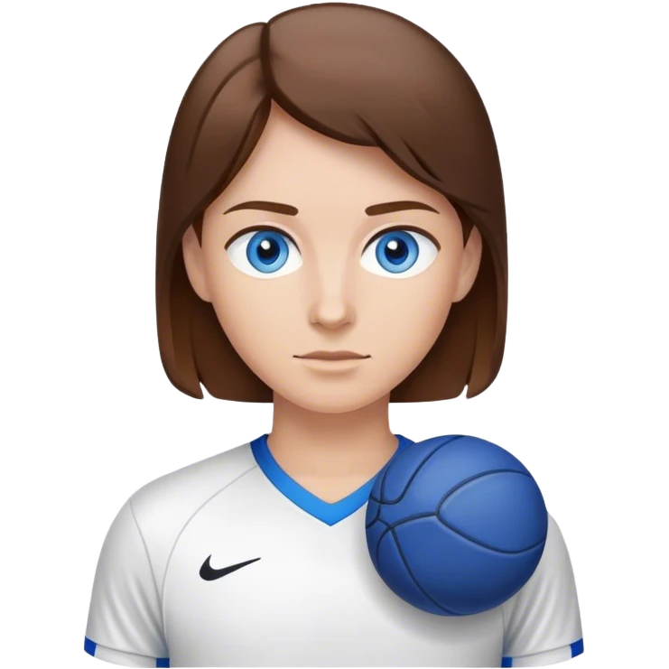 Sports analytics that has brown hair and blue eyes emoji