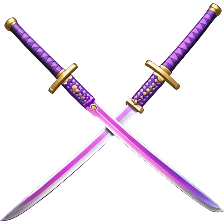 glitter purple and pink katana emoji