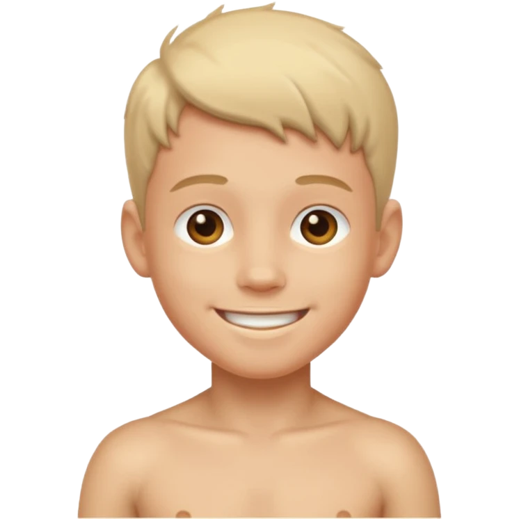 A naked boy in a picture emoji