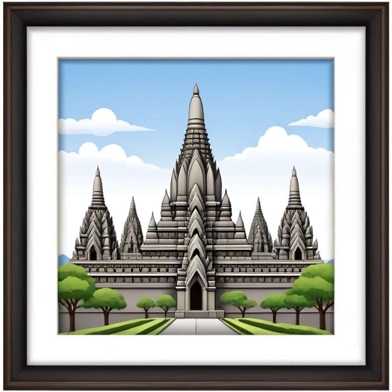 Prambanan Temple Landmark Emoji – Showcasing its towering Hindu temple spires with intricate carvings. emoji