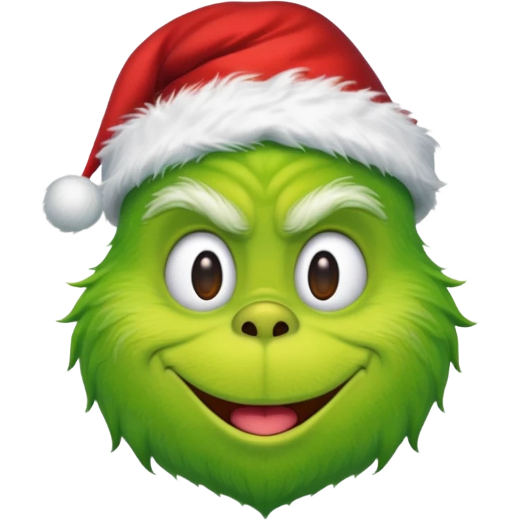 Create an emoji of the gtinch with a Santa hat emoji