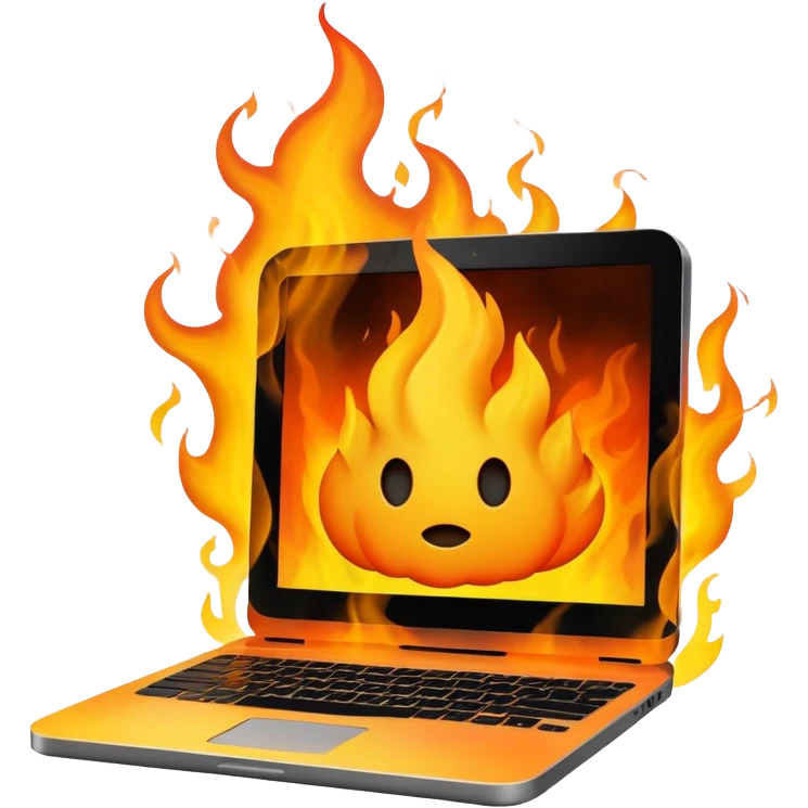 Computer burning  emoji