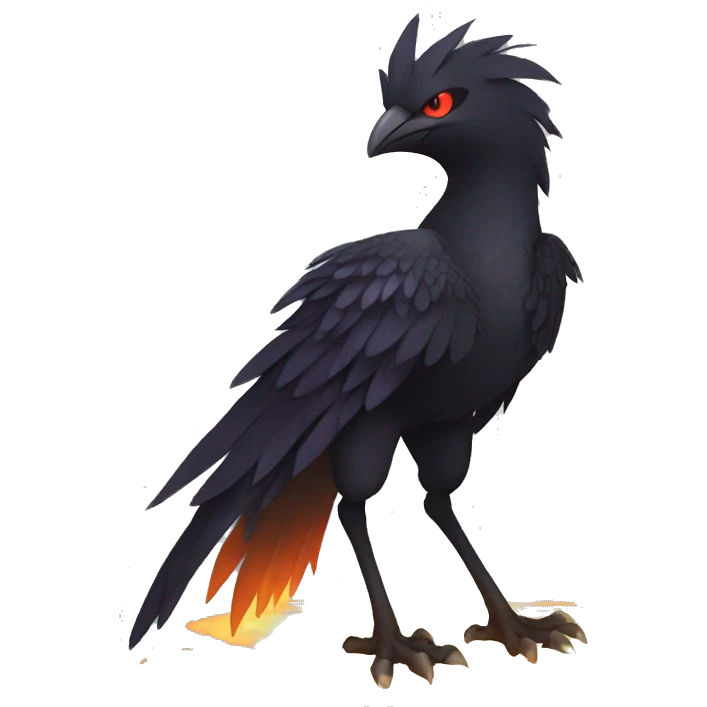 Fantasy legendary godly dark bird shadow-type-Phoenix Fakemon full body emoji